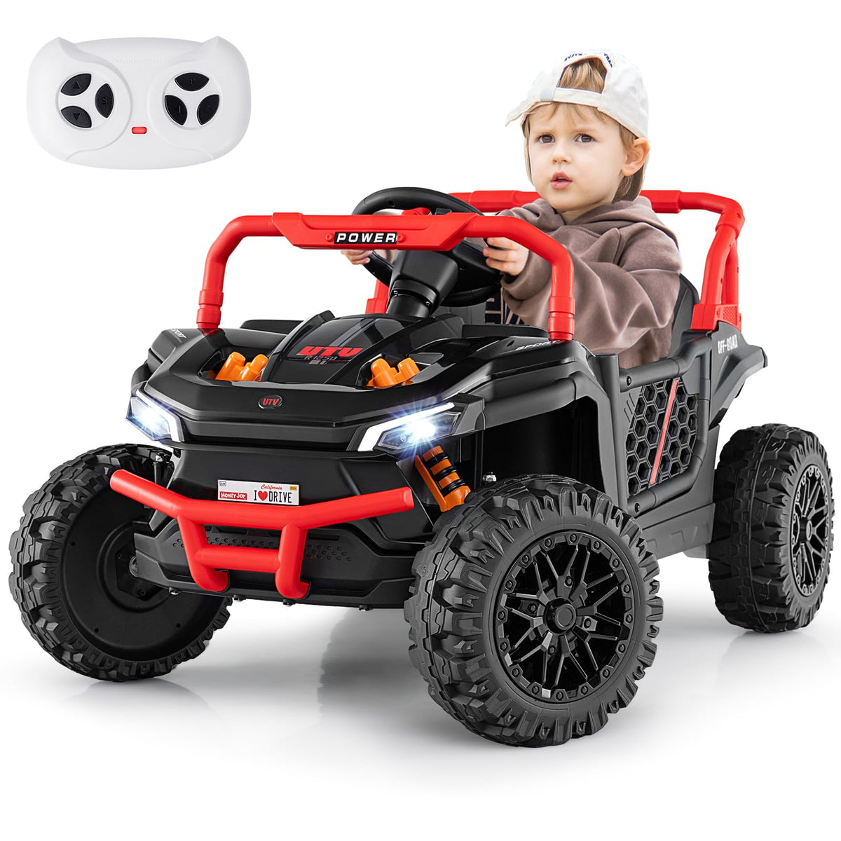 OLAKIDS 12V Kids Ride On Truck, Electric Vehicle With Parental Remote...