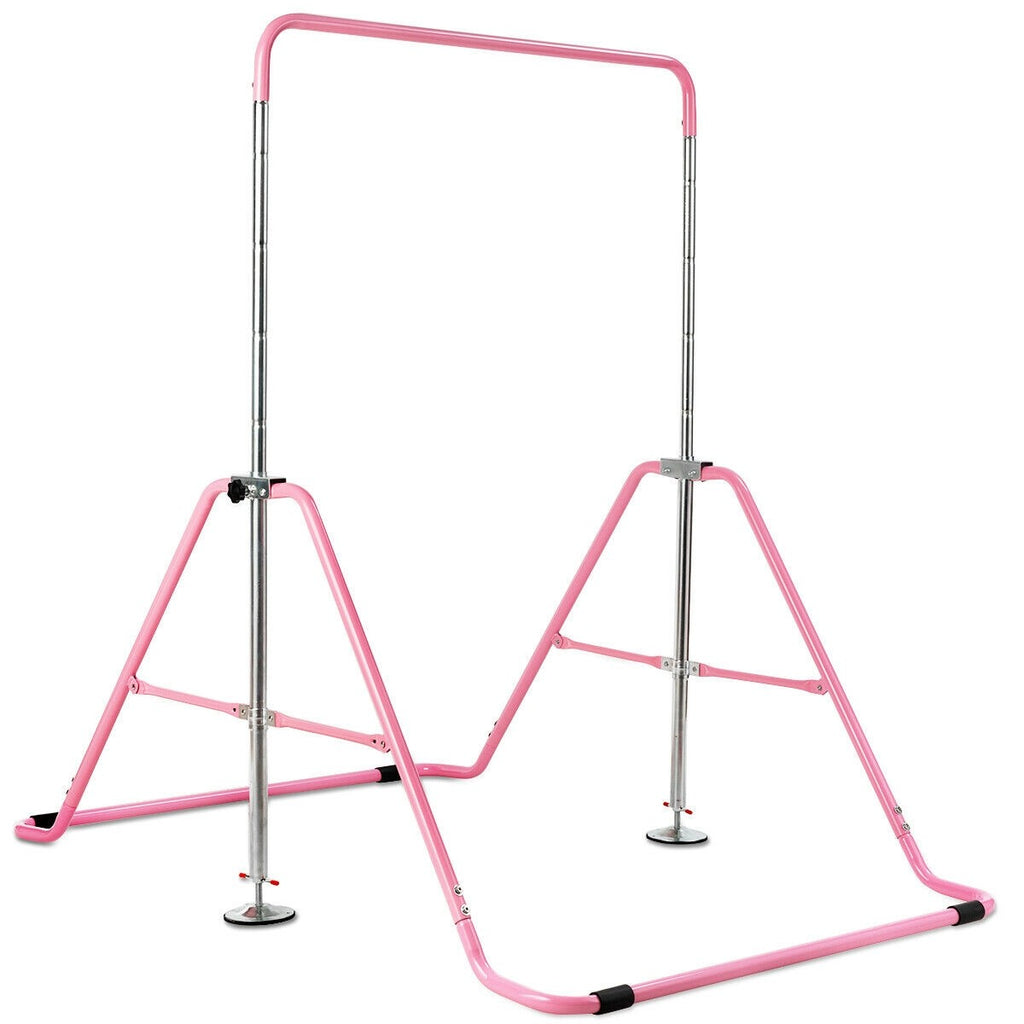 Costzon Expandable Gymnastics Training Bar,3 to 4.5 FT Height Adjustable Junior Horizontal Kip Bar - costzon
