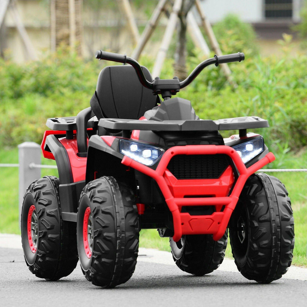 Costzon Ride on ATV, 12V Battery Powered Electric Vehicle w/ Safety Belt, LED Lights - costzon