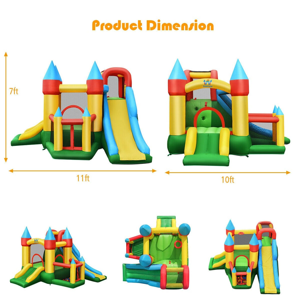 Inflatable Bounce House, 6-in-1 Jumping Castle Bouncer (with 780W Air Blower) - costzon