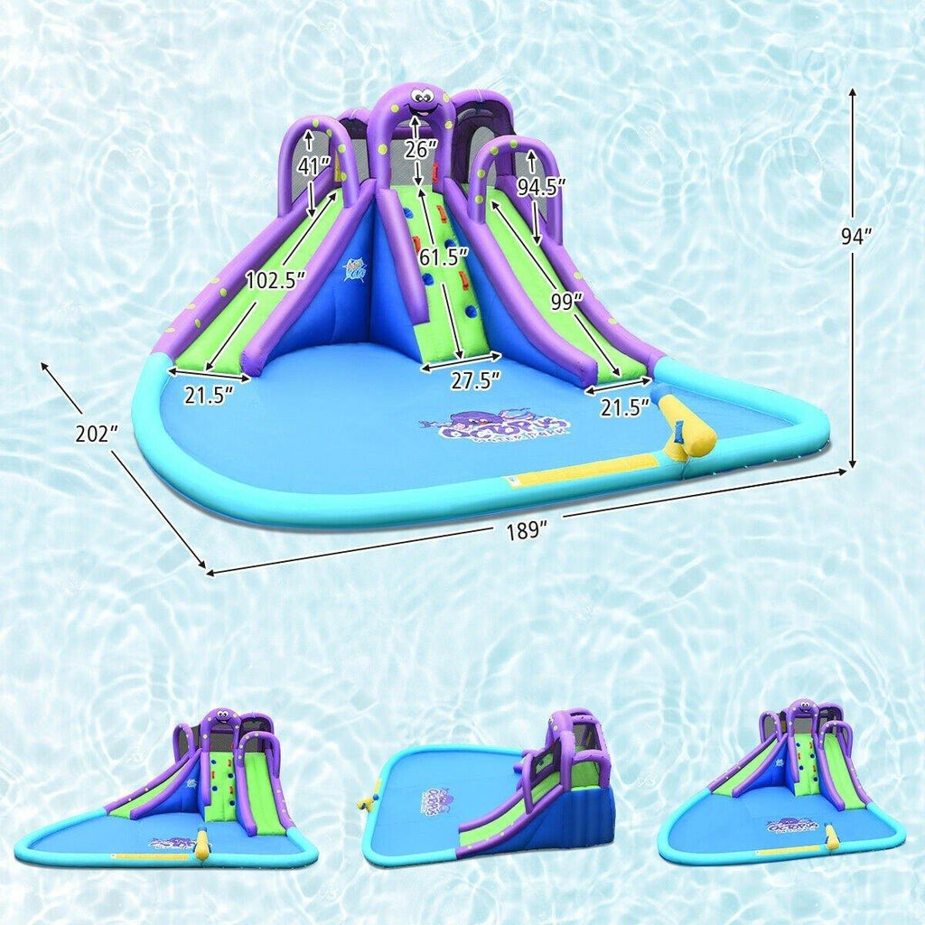 BOUNTECH Inflatable Water Park, Mighty Bounce House w/ Large Splash Pool, Climbing Wall - costzon