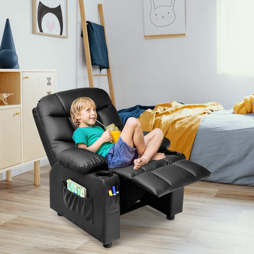 Kids Recliner Chair with Cup Holder - Costzon