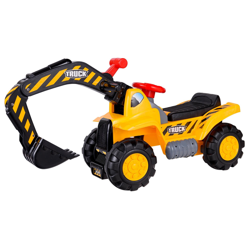 Kids Ride On Construction Excavator, Outdoor Digger Scooper Tractor Toy - costzon