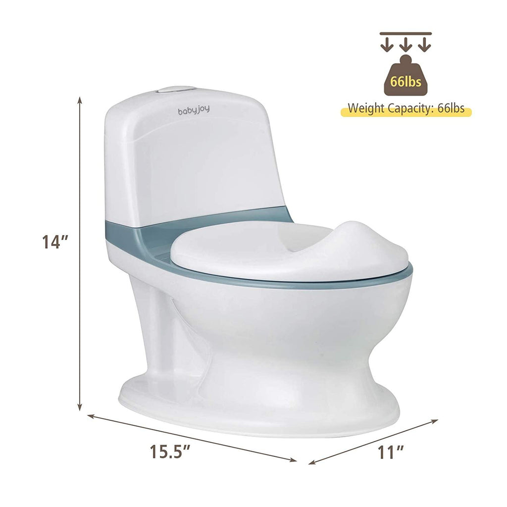 BABY JOY Realistic Potty Training Toilet, Potty Seat - costzon