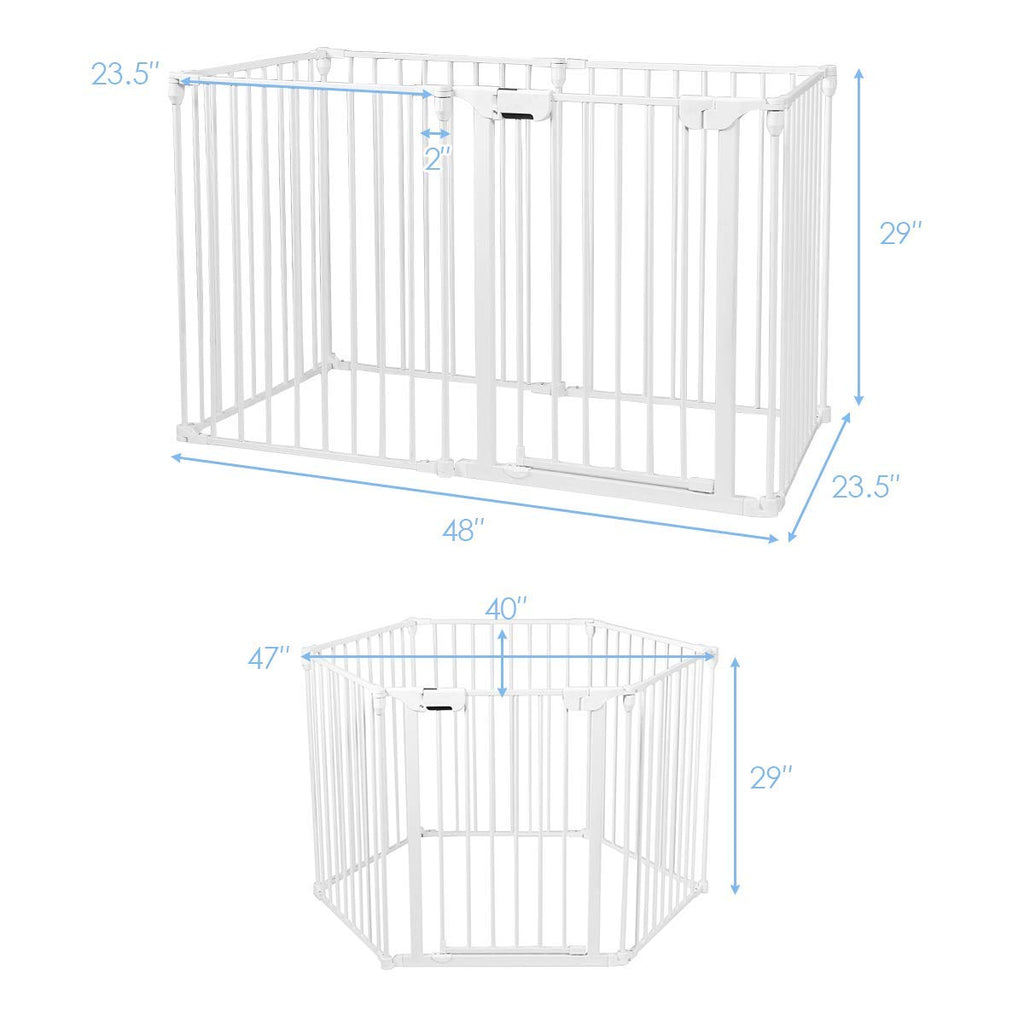 Costzon Baby Safety Gate, 6-Panel Fireplace Fence - costzon