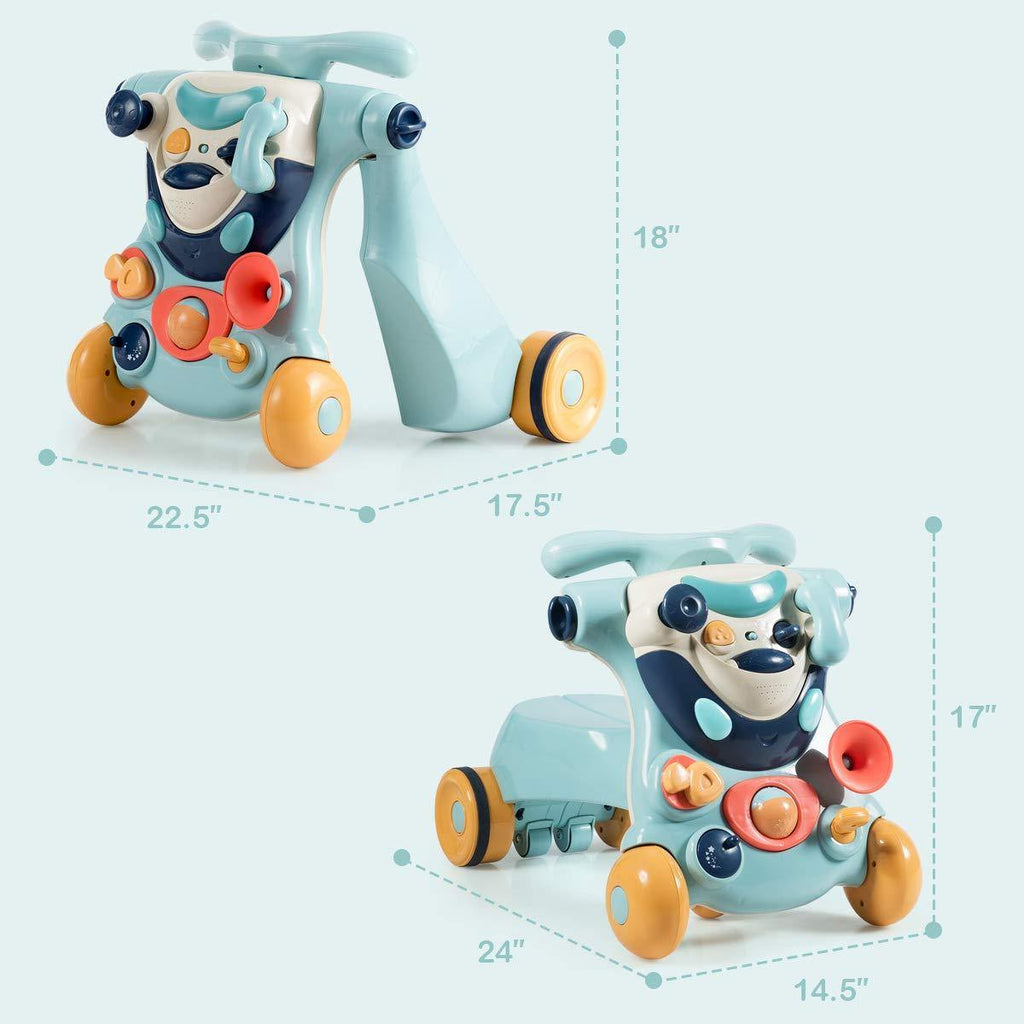 Sit to Stand Walker, 3 in 1 Baby Walker, Ride on Toy Car - costzon