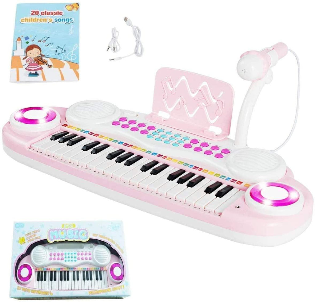 Costzon 37 Keys Electronic Keyboard Piano for Kids, Portable Musical Keyboard with Rhythm Light - costzon