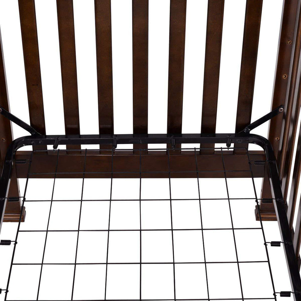 Baby Convertible Crib, Solid Wood Construction Toddler Nursery Bed (Dark Chocolate) - costzon