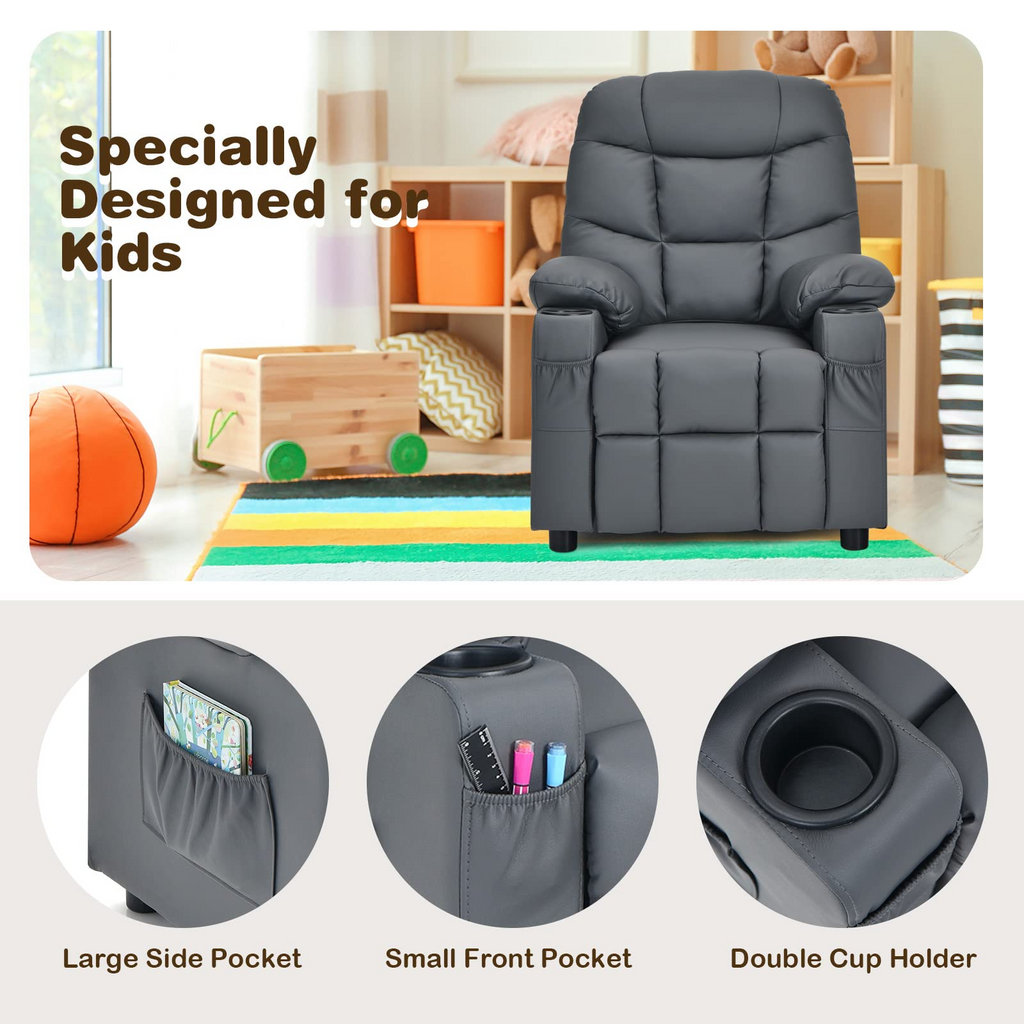 Costzon Kids Recliner Chair with Cup Holder
