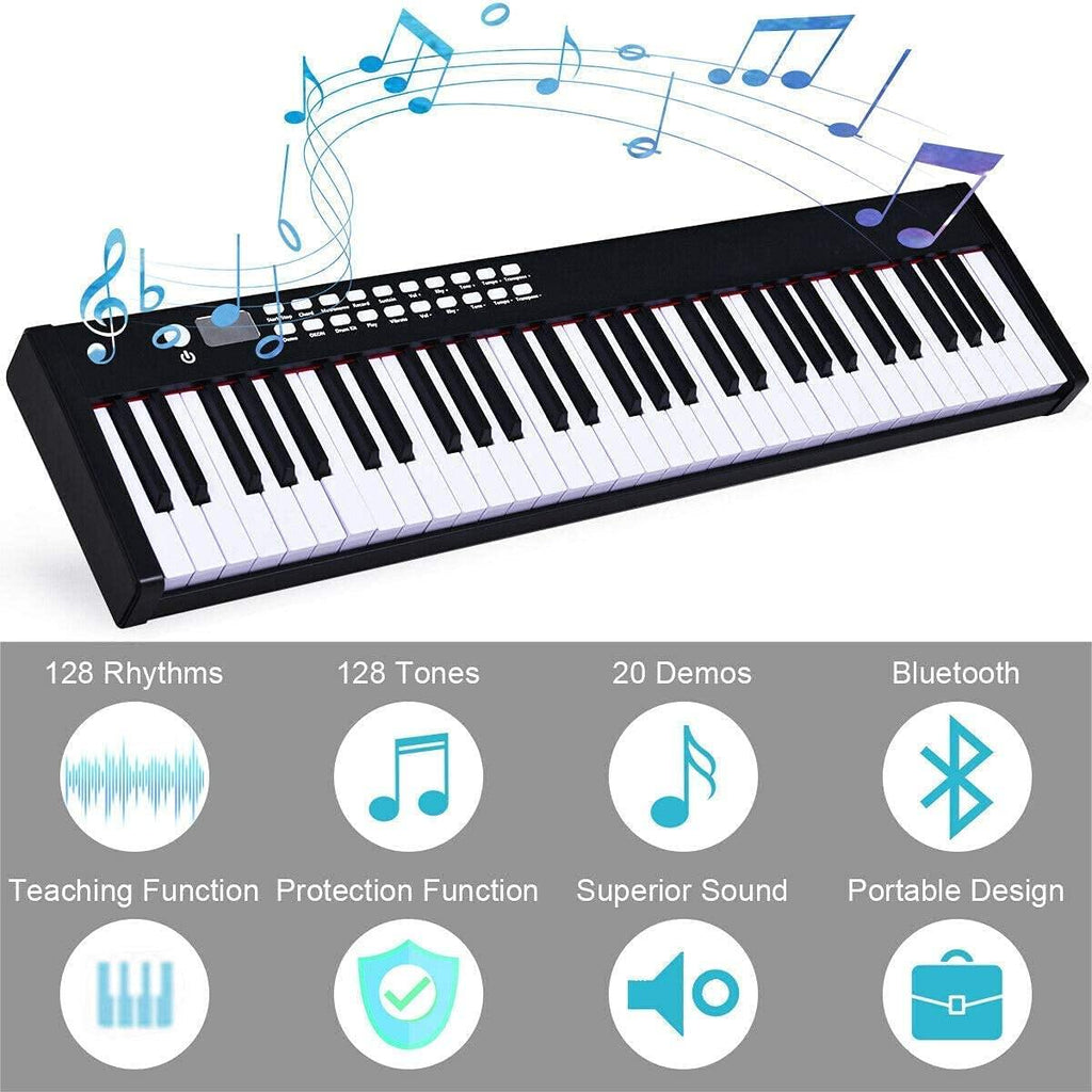 BX-II 61-Key Portable Digital Piano, Electric Keyboard - costzon