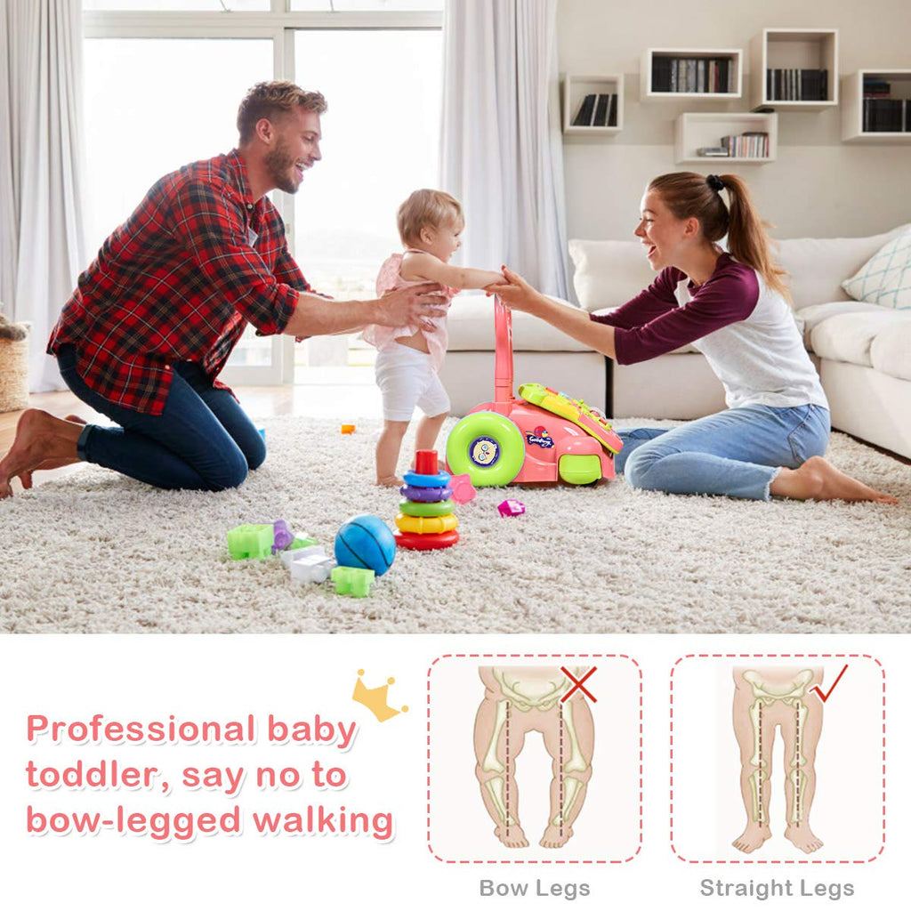 Sit-to-Stand Walker, 2 in 1 Pull and Push Baby Walker - costzon