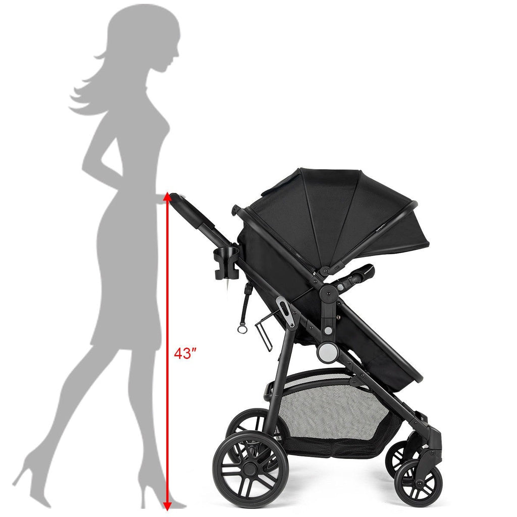 BABY JOY Baby Stroller, 2 in 1 Convertible Carriage Bassinet to Stroller - costzon