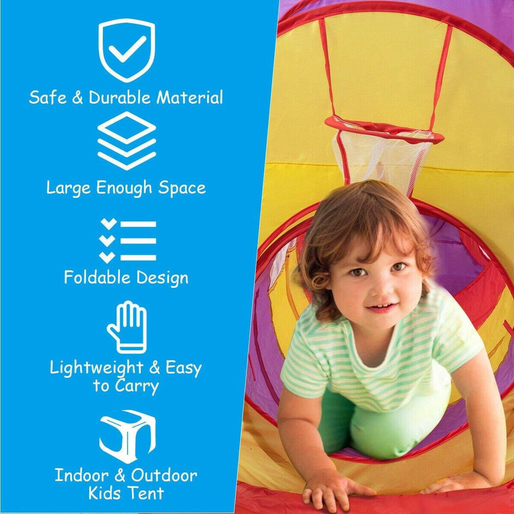 7pc Kids Play Tent, Ball Pit & Tunnels - costzon