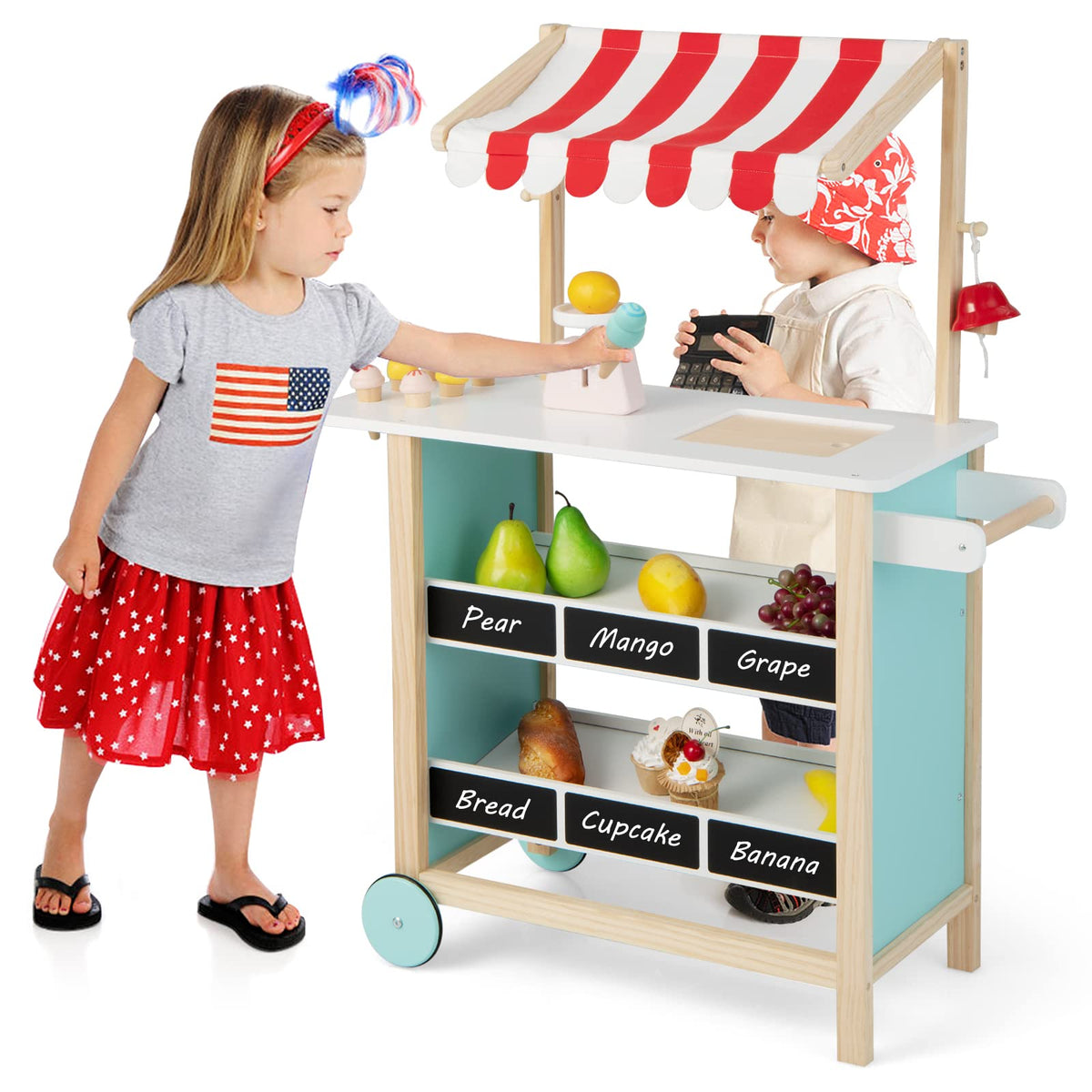 Bigjigs Toys Holz-Eiswagen Mit 18 Teilen – Eiscreme-Spielzeug Für Kinder Ab 3 Jahren Bigjigs Toys Holz-Eiswagen Mit 18 Teilen – Eiscreme-Spielzeug Für Kinder Ab 3 Jahren