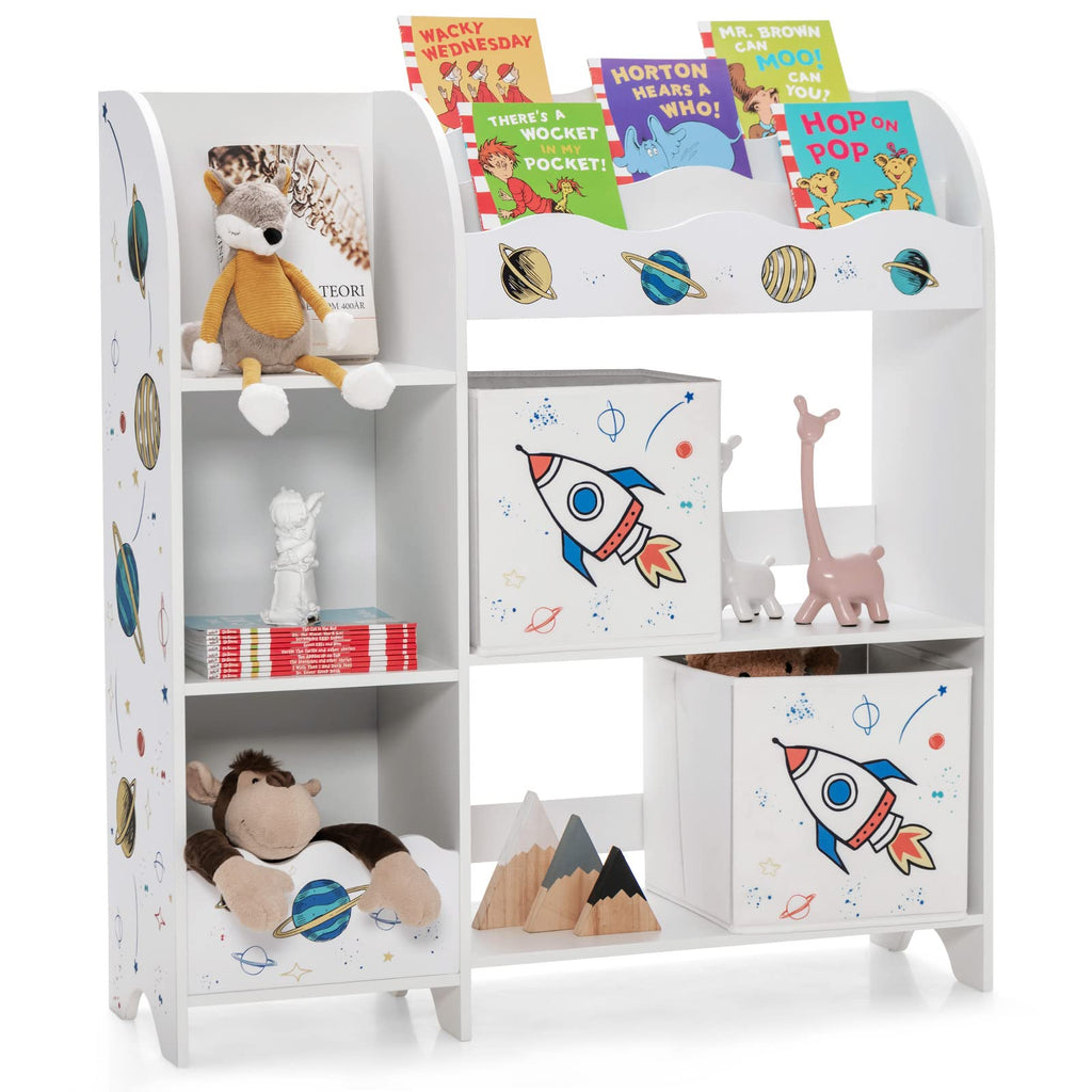 Wooden Storage Display Cabinet Bookshelf - Costzon