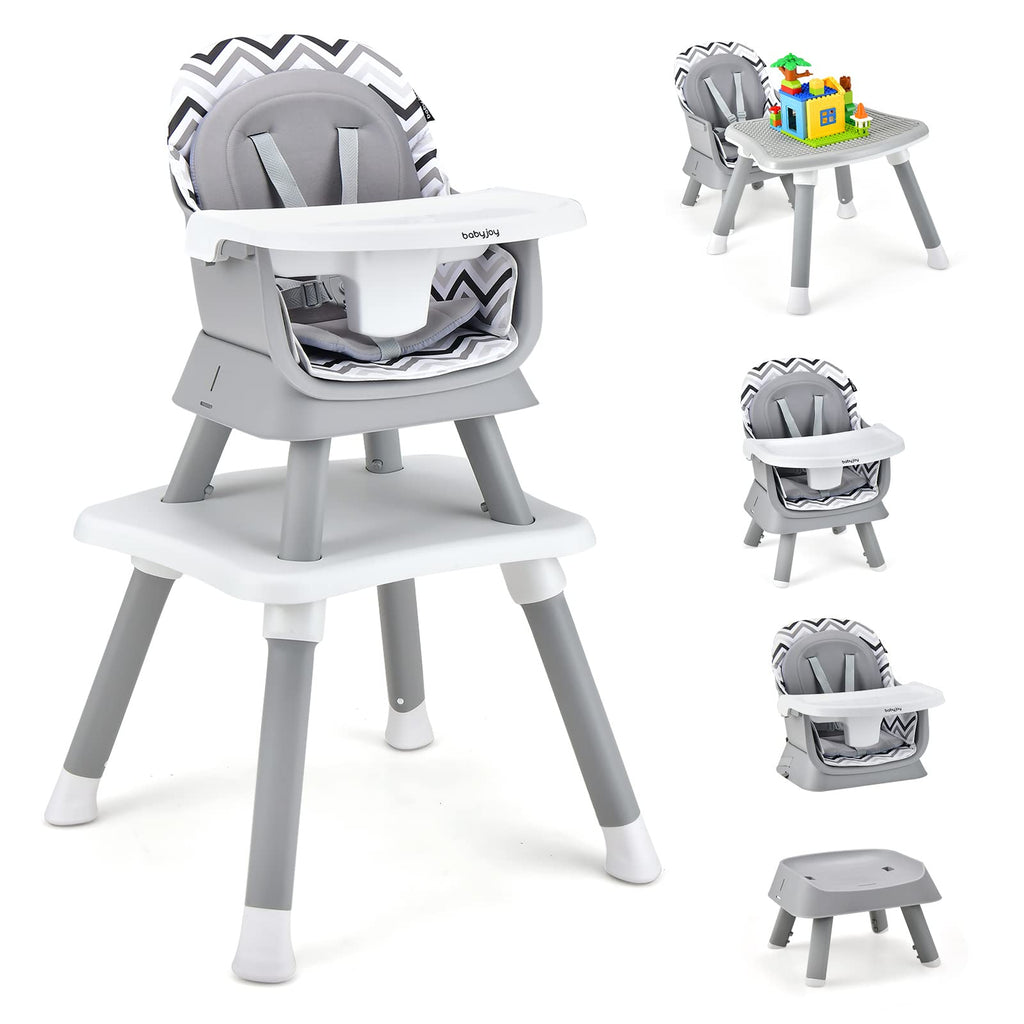 Baby High Chair, 8 in 1 Convertible Highchair for Babies & Toddlers - Costzon