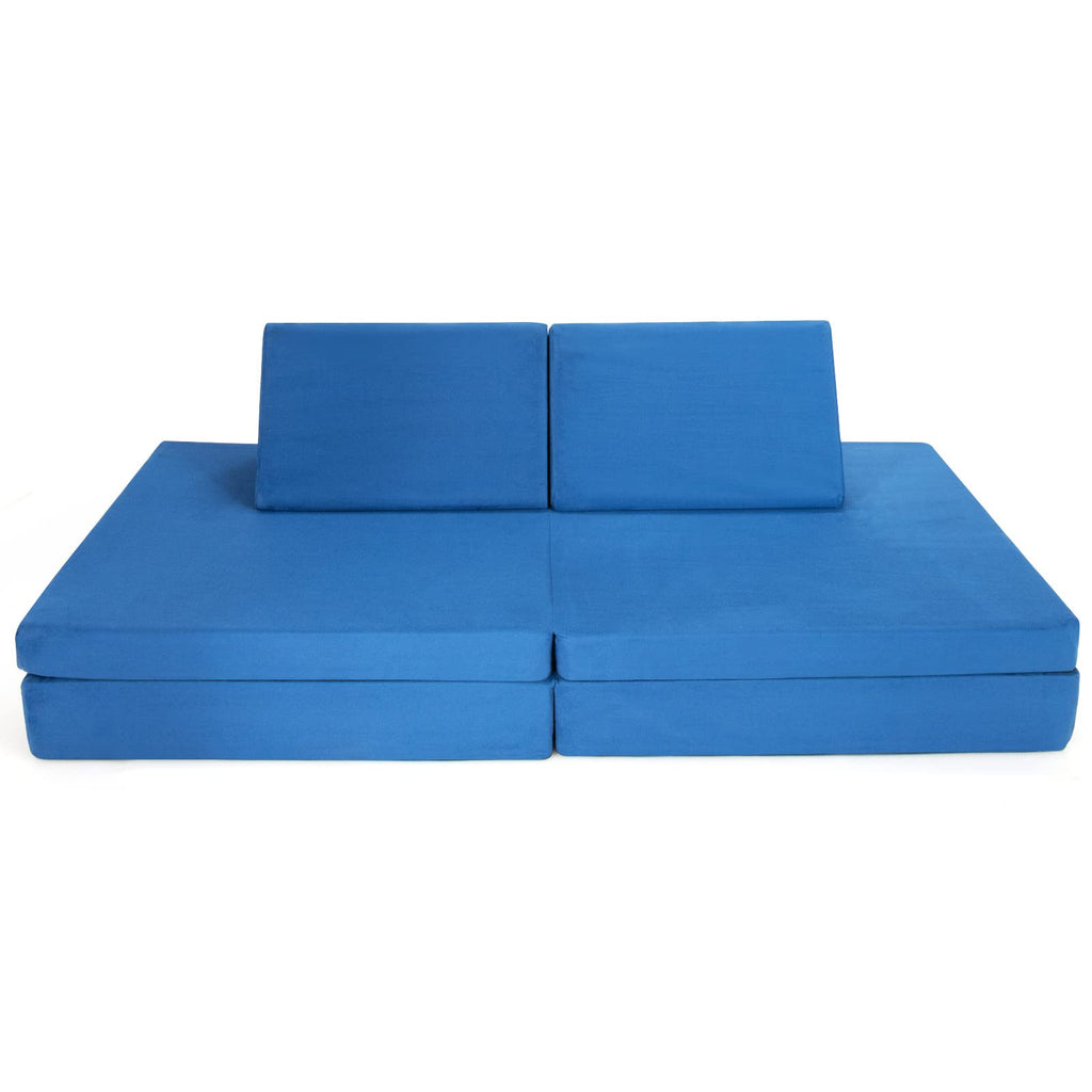 4-Piece Modular Sofa Playset, Folding Mats & 2 Triangular Pillows - Costzon