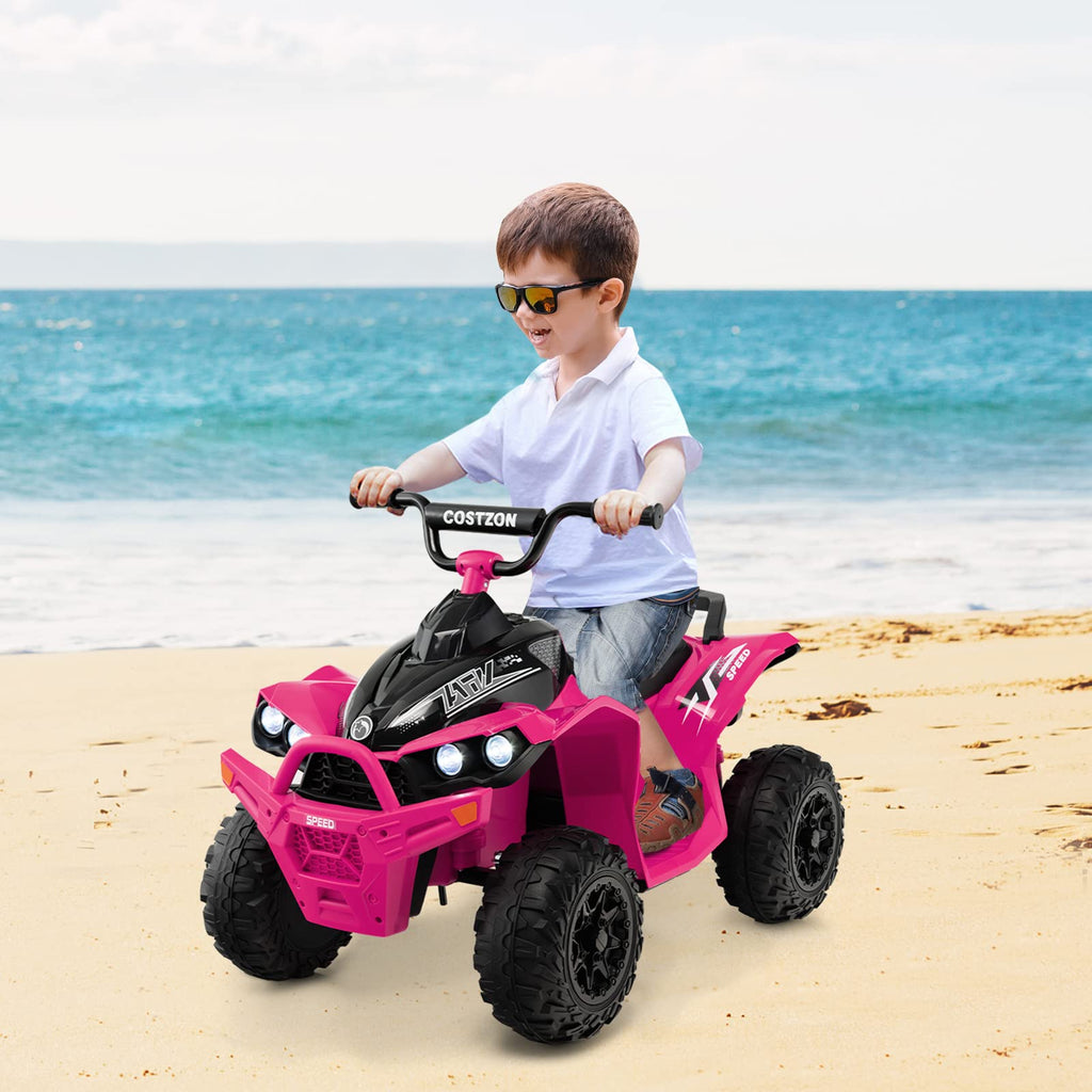 12V Battery Pink Powered Electric Vehicle - Costzon