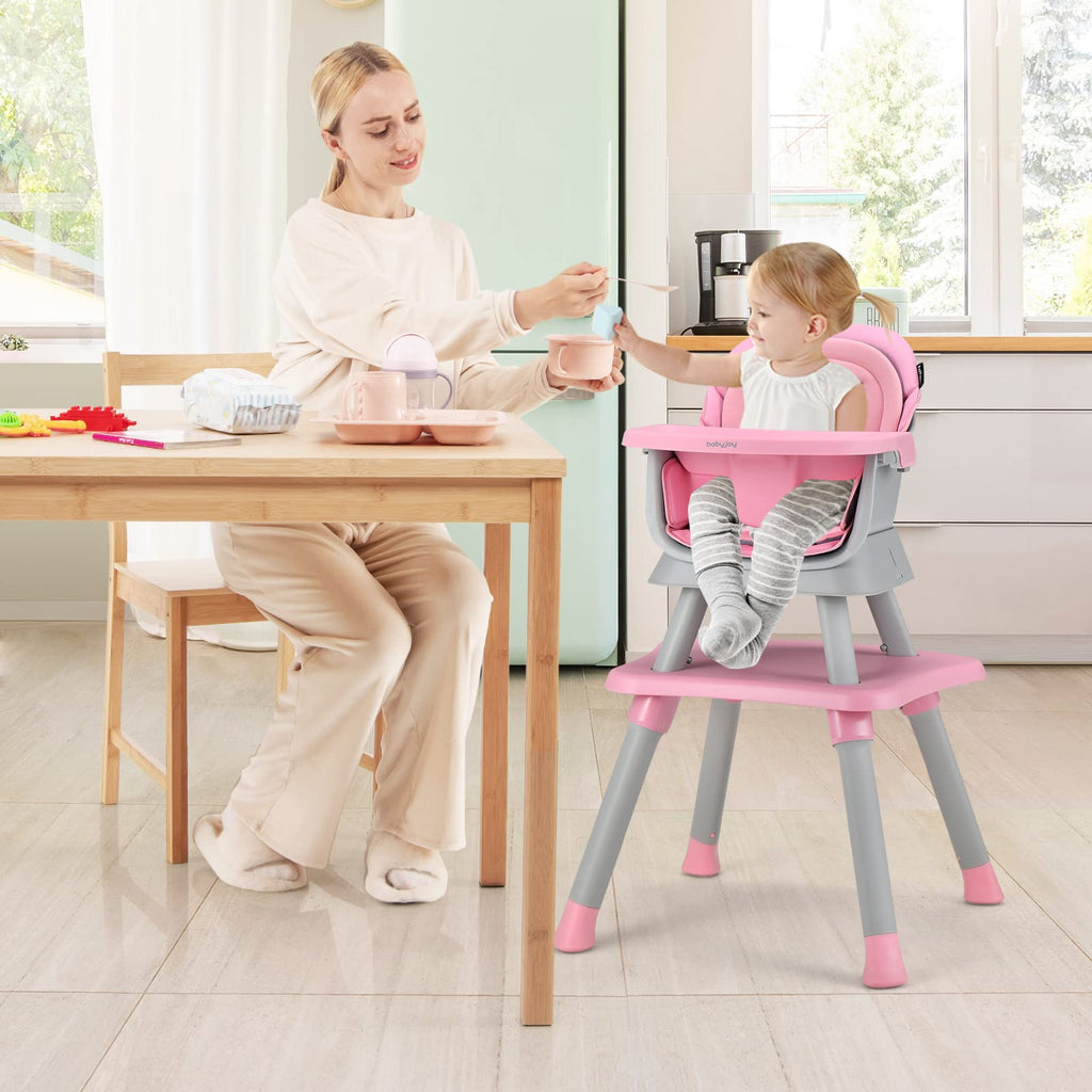 Baby High Chair, 8 in 1 Convertible Highchair for Babies & Toddlers - Costzon