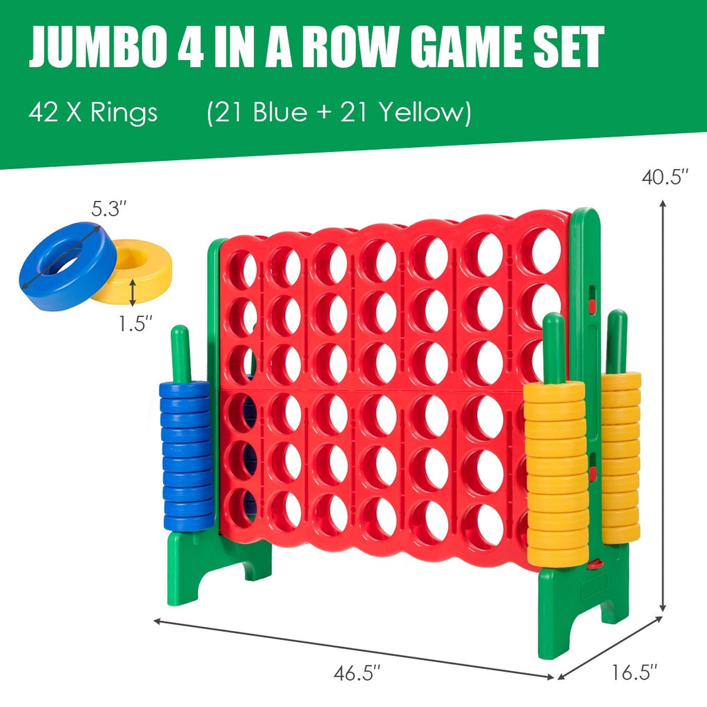 Costzon Giant 4-In-A-Row, Jumbo 4-to-Score Giant Games for Kids & Adults - costzon