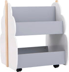Costzon Kids Wooden Bookshelf w/ Universal Wheels, Toddler Bookcase Toy Organizer for Playing Room
