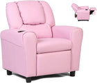 Costzon Kids Recliner Chair with Cup Holder, Toddler Room Furniture Children Armrest Sofa w/Headrest & Footrest for Girls Boys Baby Bedroom