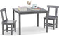 Costzon Kids Table and Chairs, 3 PCS Premium Wood Children Table and Chairs with Rubber Wood Legs