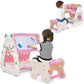 Costzon 3 in 1 Kids Art Easel, Double-Sided Magnetic Dry Erase Board, Adjustable Standing Easel