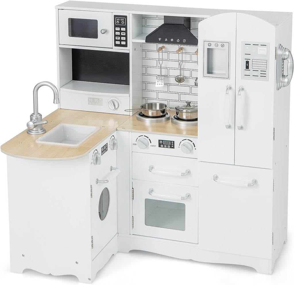 11-in-1 Wooden Play Kitchen Toy Set - Costzon