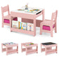 Costzon Kids Table and Chairs, 4 in 1 Wooden Activity Desk Set, Toddler Table and Chair Set