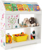 Costzon Kids Bookshelf and Toy Storage Organizer, Multifunctional Children’s Bookcase with 3 Tier Montessori Shelf