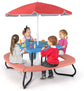 Costzon  8 Person Kids Outdoor Table and Chairs with Foldable & Adjustable Umbrella