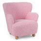 Costzon Sherpa Kids Sofa, Toddler Armchair with Rubber Wood Legs