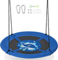 Costzon 40” Saucer Tree Swing for Kids, Flying Saucer Swing with Carabiners, Adjustable Hanging Ropes