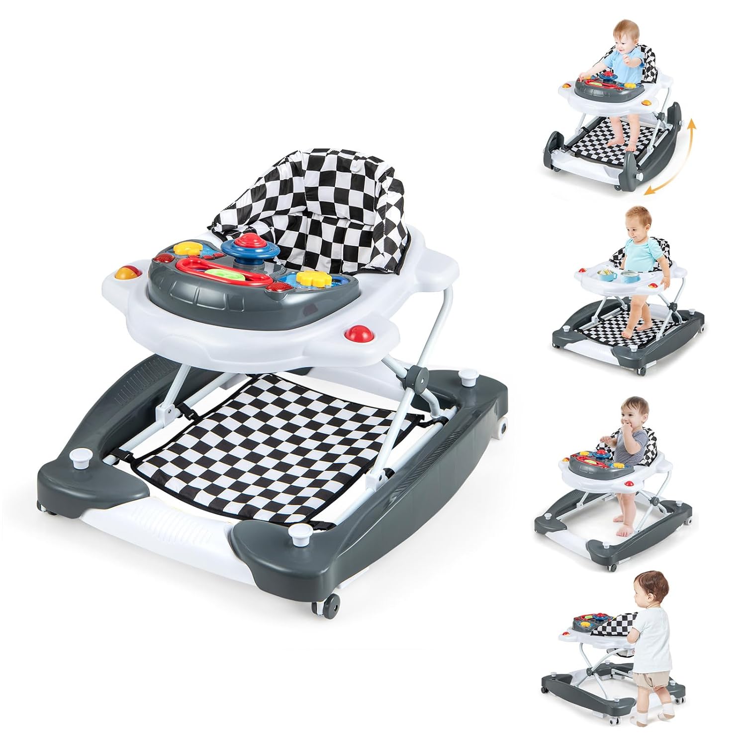 Fast Baby Walker BABY JOY 6-in-1 Baby Walker, Baby Walker with Wheels, Baby Activity Wa ...