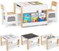 Costzon Kids Table and Chairs, 4 in 1 Wooden Activity Desk Set, Toddler Table and Chair Set