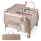 Costzon 3 in 1 Pack and Play with Bassinet, Portable Baby Playard with Changing Table