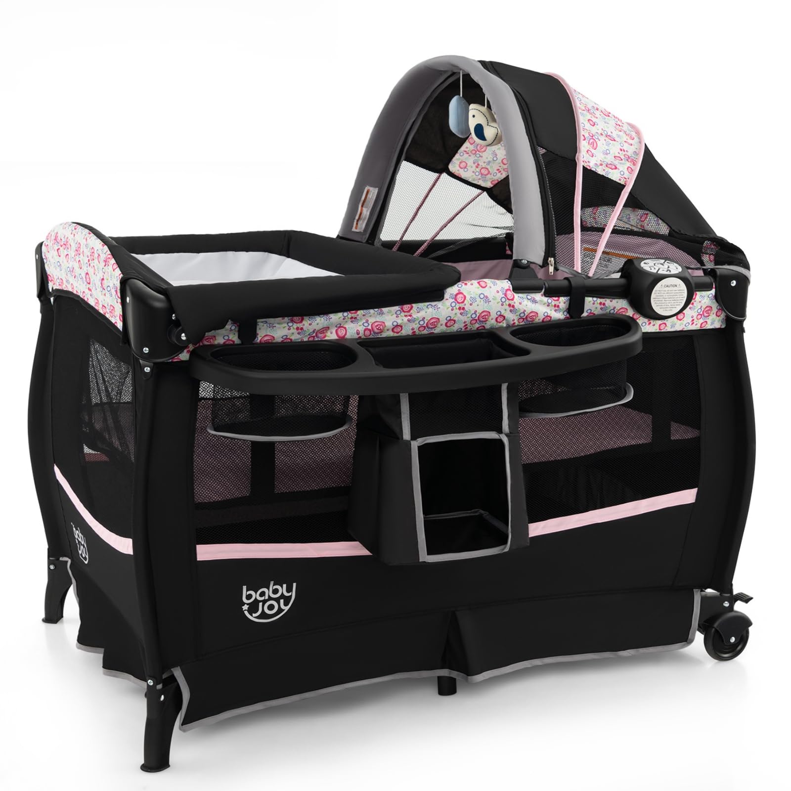 BABY JOY in Pack and Play, Portable Baby Playard with Bassinet