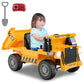 Costzon Kids Ride on Dump Truck, 12V Ride on Car w/Remote Control, Construction Vehicle for Kids