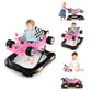 BABY JOY 4-in-1 Baby Walker, Foldable Activity Walker with Adjustable Height, Music & Lights, Anti-Rollover