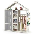 Costzon Kids Costume Storage Closet, Children Pretend Dresser Wardrobe