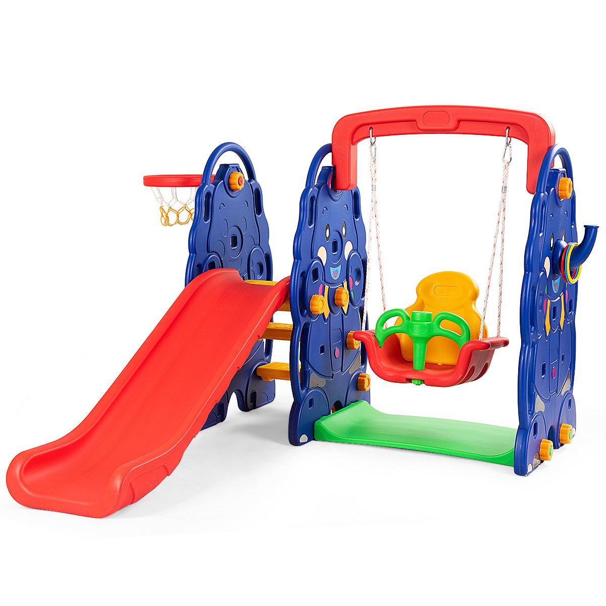 Climber Swing Set 4 1 Climber Slide Playset w Basketball Hoop