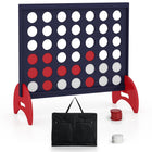 Costzon Giant 4-in-a-Row Game Set, Wooden Jumbo 4-to-Score Game w/ 42 PCS Chips & 600D Oxford Fabric Carrying Bag