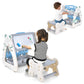 Costzon 3 in 1 Kids Art Easel, Double-Sided Magnetic Dry Erase Board, Adjustable Standing Easel