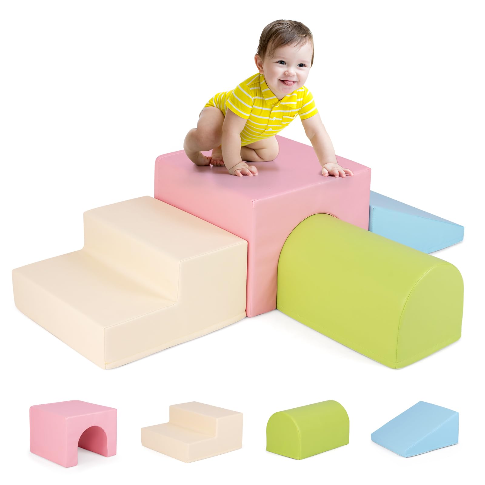 Costzon Climbing Toys for Toddlers, PCS Foam Play Cushions for