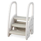 Costzon 3-Step Stool for Toddlers, Children Step Up Leaning Helper with Safety Handles, Non-Slip Pedals