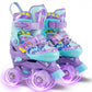 Costzon Kids Roller Skates, 4-Size Adjustable Light-Up Quad Skates