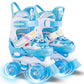 Costzon Kids Roller Skates, 4-Size Adjustable Light-Up Quad Skates