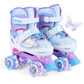 BABY JOY 4-Size Adjustable Quad Skates for Girls Teens 9-14 w/Light-up Wheels & Safety Protection