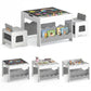 Costzon Kids Table and Chairs | Wooden 4-in-1 Activity Desk Set w/Double-Sided Tabletop